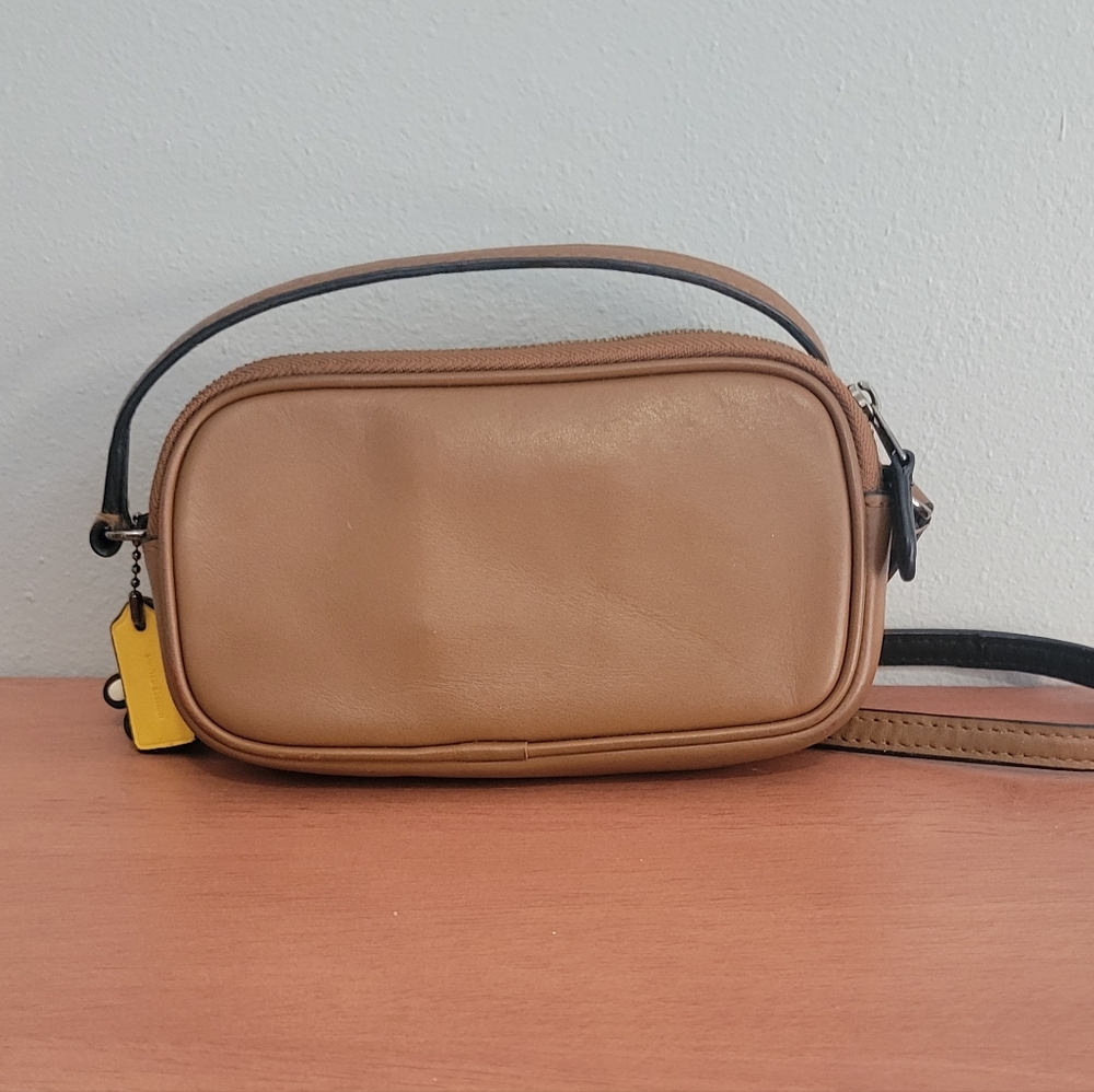 Coach Tan Leather Crossbody with Mickey Mouse Accent - Picture 2 of 7